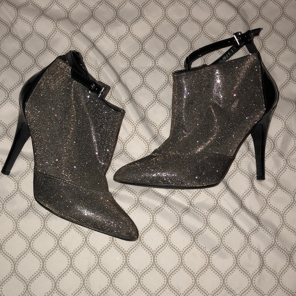Sparkly stiletto booties